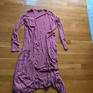 Lulu's Women's Dusty Rose Duster Cardigan Size XS